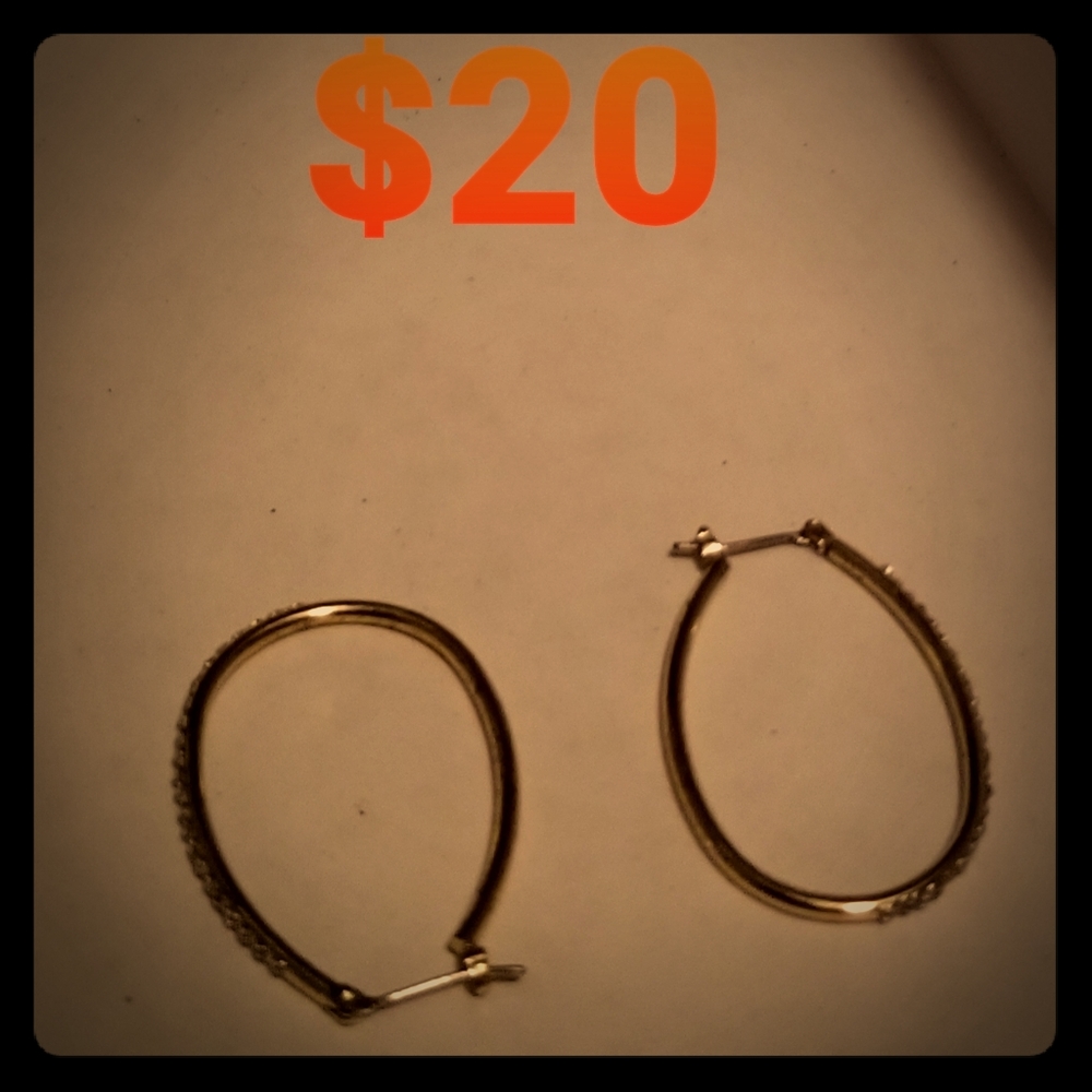 Gold plated  Oval Hoop earrings